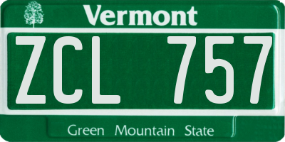 VT license plate ZCL757