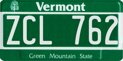VT license plate ZCL762