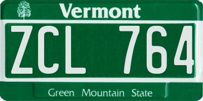 VT license plate ZCL764