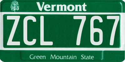 VT license plate ZCL767