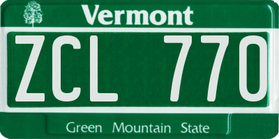 VT license plate ZCL770