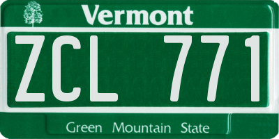 VT license plate ZCL771