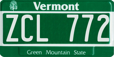 VT license plate ZCL772