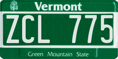 VT license plate ZCL775