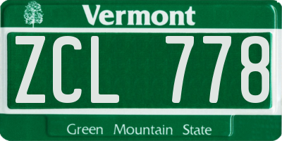 VT license plate ZCL778