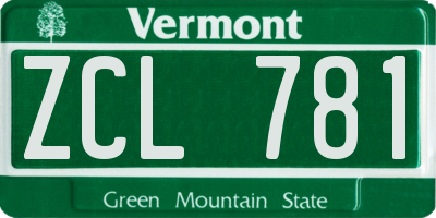 VT license plate ZCL781