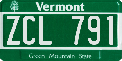 VT license plate ZCL791