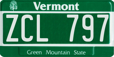 VT license plate ZCL797