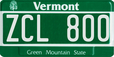 VT license plate ZCL800