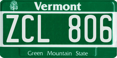 VT license plate ZCL806
