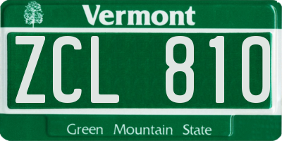 VT license plate ZCL810