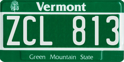 VT license plate ZCL813
