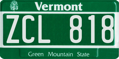 VT license plate ZCL818