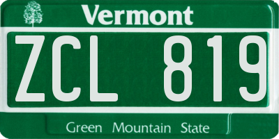 VT license plate ZCL819
