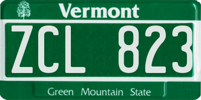 VT license plate ZCL823