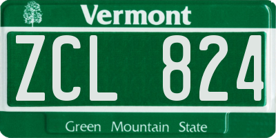 VT license plate ZCL824