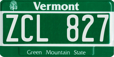 VT license plate ZCL827