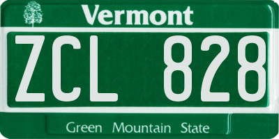 VT license plate ZCL828