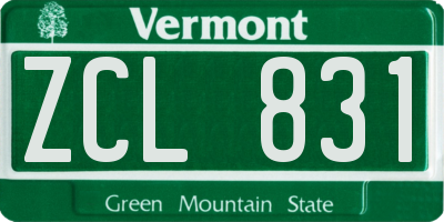 VT license plate ZCL831