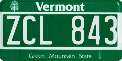 VT license plate ZCL843