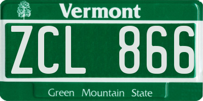 VT license plate ZCL866