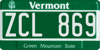 VT license plate ZCL869