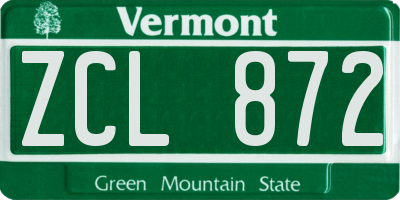 VT license plate ZCL872