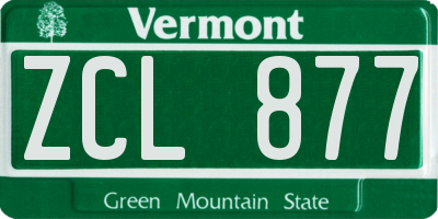 VT license plate ZCL877