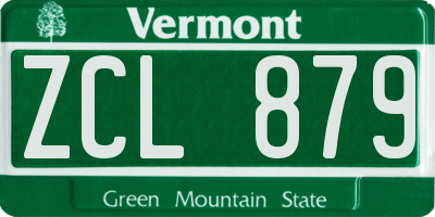 VT license plate ZCL879