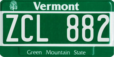 VT license plate ZCL882