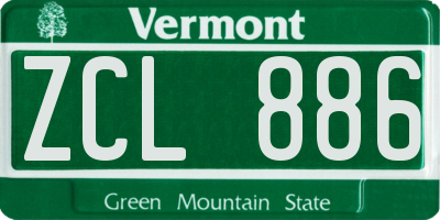 VT license plate ZCL886