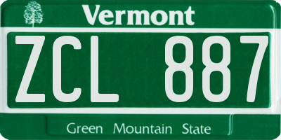 VT license plate ZCL887
