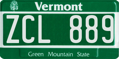 VT license plate ZCL889