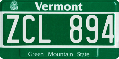 VT license plate ZCL894