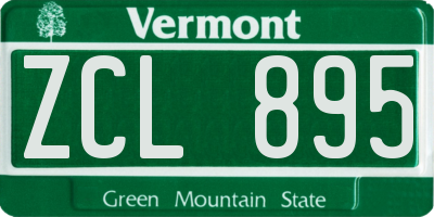 VT license plate ZCL895
