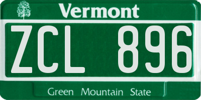 VT license plate ZCL896