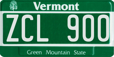 VT license plate ZCL900