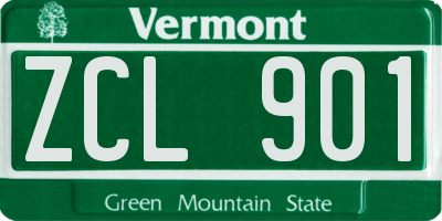 VT license plate ZCL901