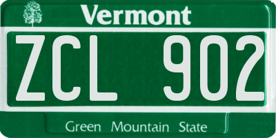 VT license plate ZCL902