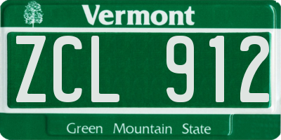 VT license plate ZCL912