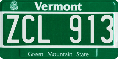 VT license plate ZCL913