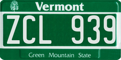 VT license plate ZCL939