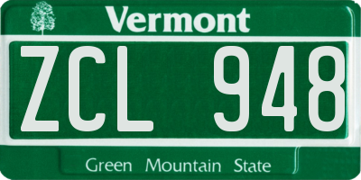 VT license plate ZCL948
