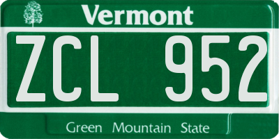 VT license plate ZCL952