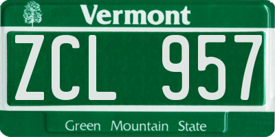 VT license plate ZCL957