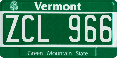 VT license plate ZCL966