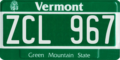 VT license plate ZCL967