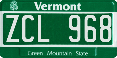 VT license plate ZCL968