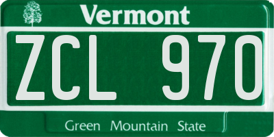 VT license plate ZCL970