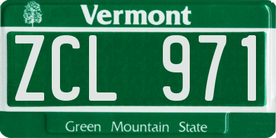 VT license plate ZCL971